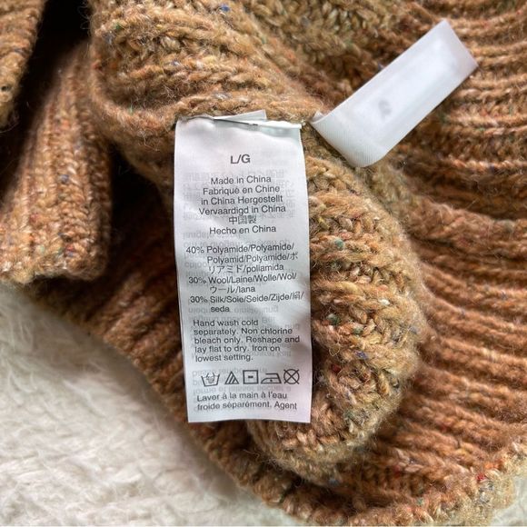 Madewell Cameron Ribbed Cardigan Sweater in Coziest Yarn Tan/Rainbow in L - Picture 11 of 11